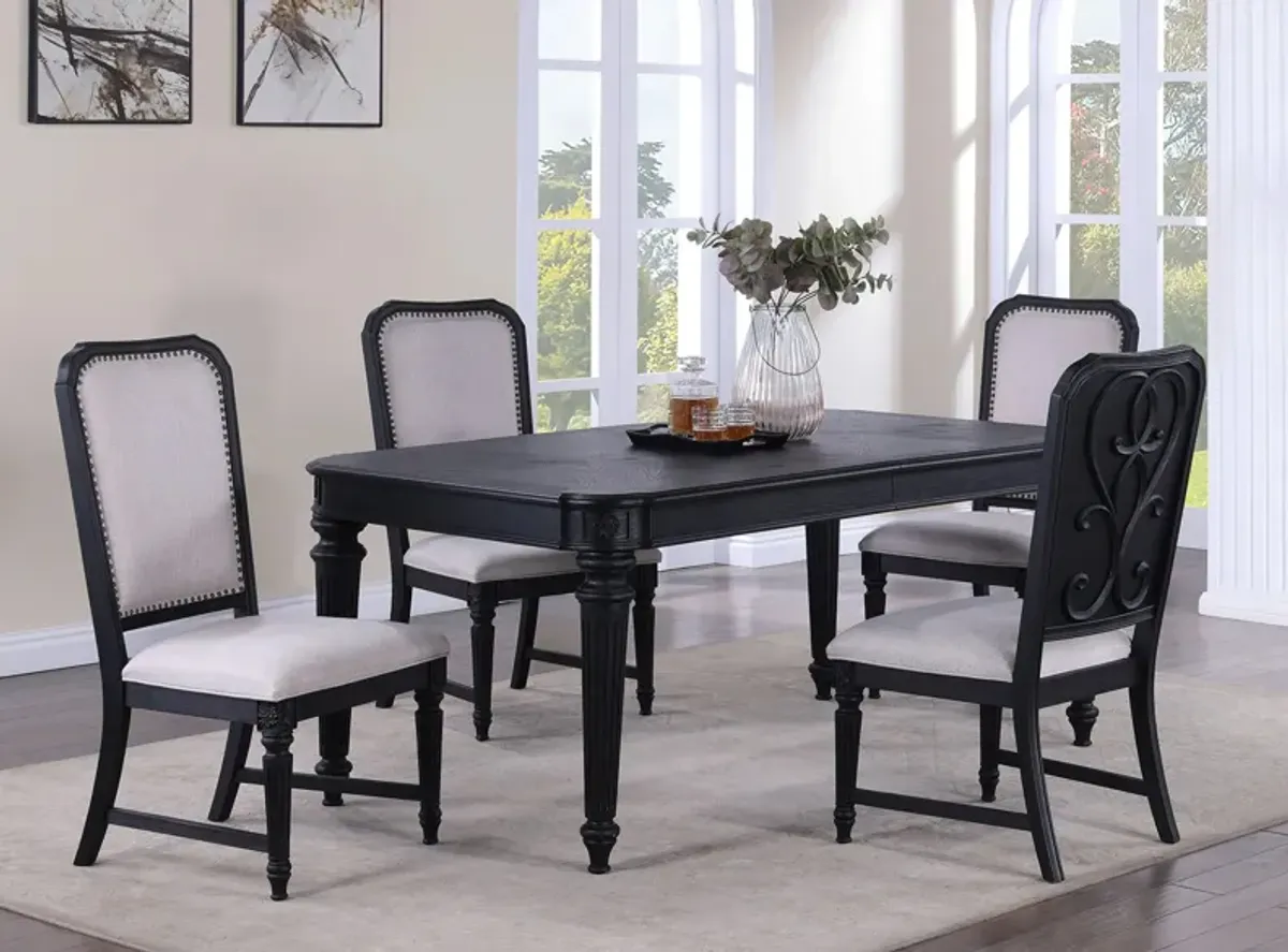 Kingsbury 5-pc. Dining Set in Charcoal Black by Crown Mark