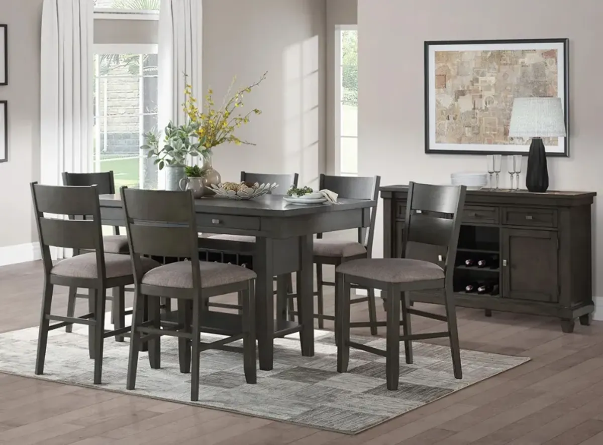 Brindle 7-pc. Counter Height Dining Room Set in Gray by Homelegance