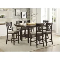 Blair Farm 7-pc. Counter Height Dining Set with Cross Back Chairs in Dark Brown by Homelegance