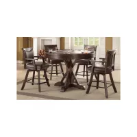 Gettysburg 5-pc. Counter-Height Gaming and Dining Set in Dark Distressed by ECI