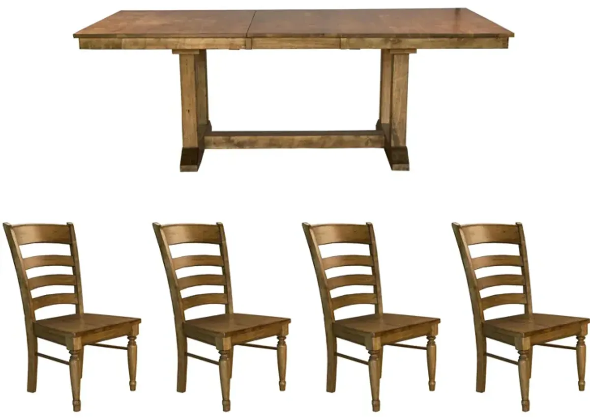 Bennett 5-pc. Dining Set in Smoky Quartz by A-America