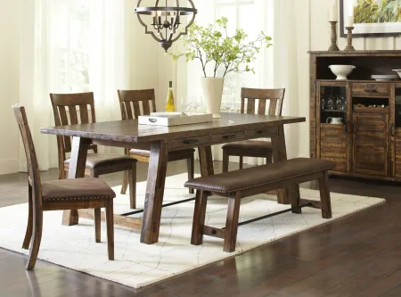 Cannon Valley 6-pc. Trestle Dining Set in Brown / Distressed Natural by Jofran