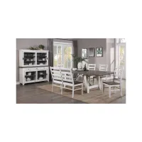 La Sierra 6-pc. Trestle Dining Set with Bench in White/Gray by ECI