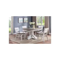 La Sierra 5-pc. Round Dining Table Set in White/Gray by ECI