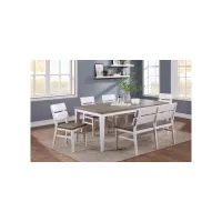 La Sierra 6-pc. Dining Set with Bench in White/Gray by ECI