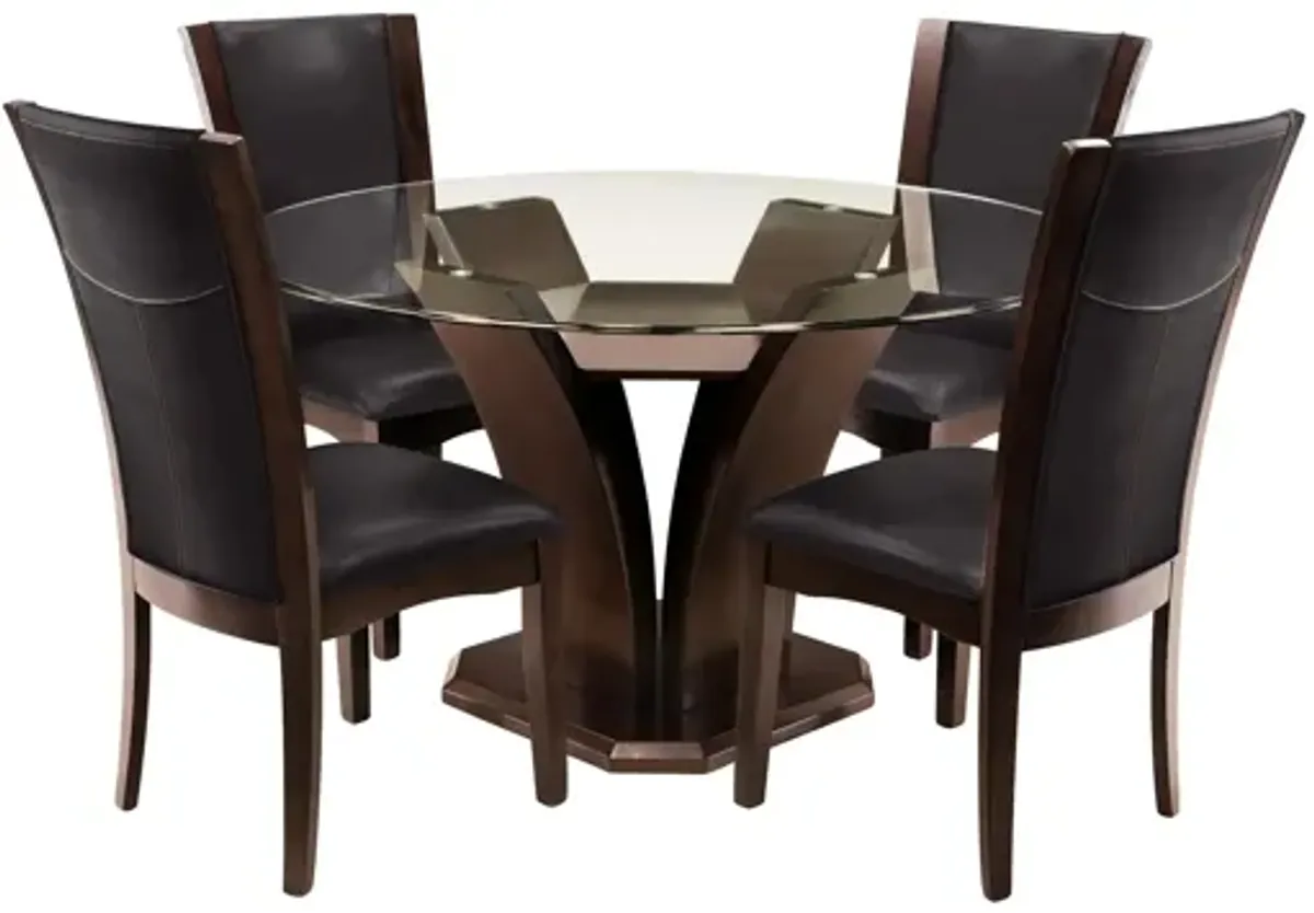 Venice 5-pc 54" Glass Dining Set