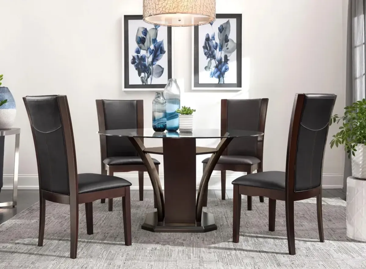 Venice 5-pc 54" Glass Dining Set