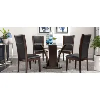 Venice 5-pc. 54" Glass Dining Set in Espresso by Homelegance