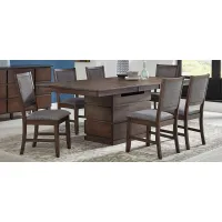 Chesney 7-pc. Dining Set with Adjustable-Height Table in FALCON BROWN by A-America