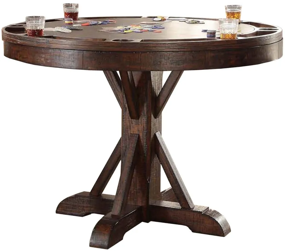 Gettysburg Counter-Height Game Table in Dark Distressed by ECI