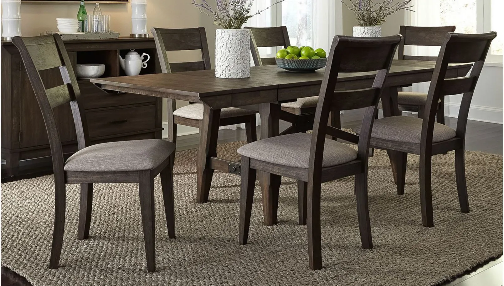 Double Bridge 7-pc. Dining Set in Dark Brown by Liberty Furniture