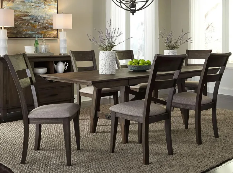 Double Bridge 7-pc. Dining Set in Dark Brown by Liberty Furniture