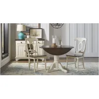 British Isles 3-pc. Napoleon Drop-Leaf Dining Set in Chalk-Cocoa Bean by A-America