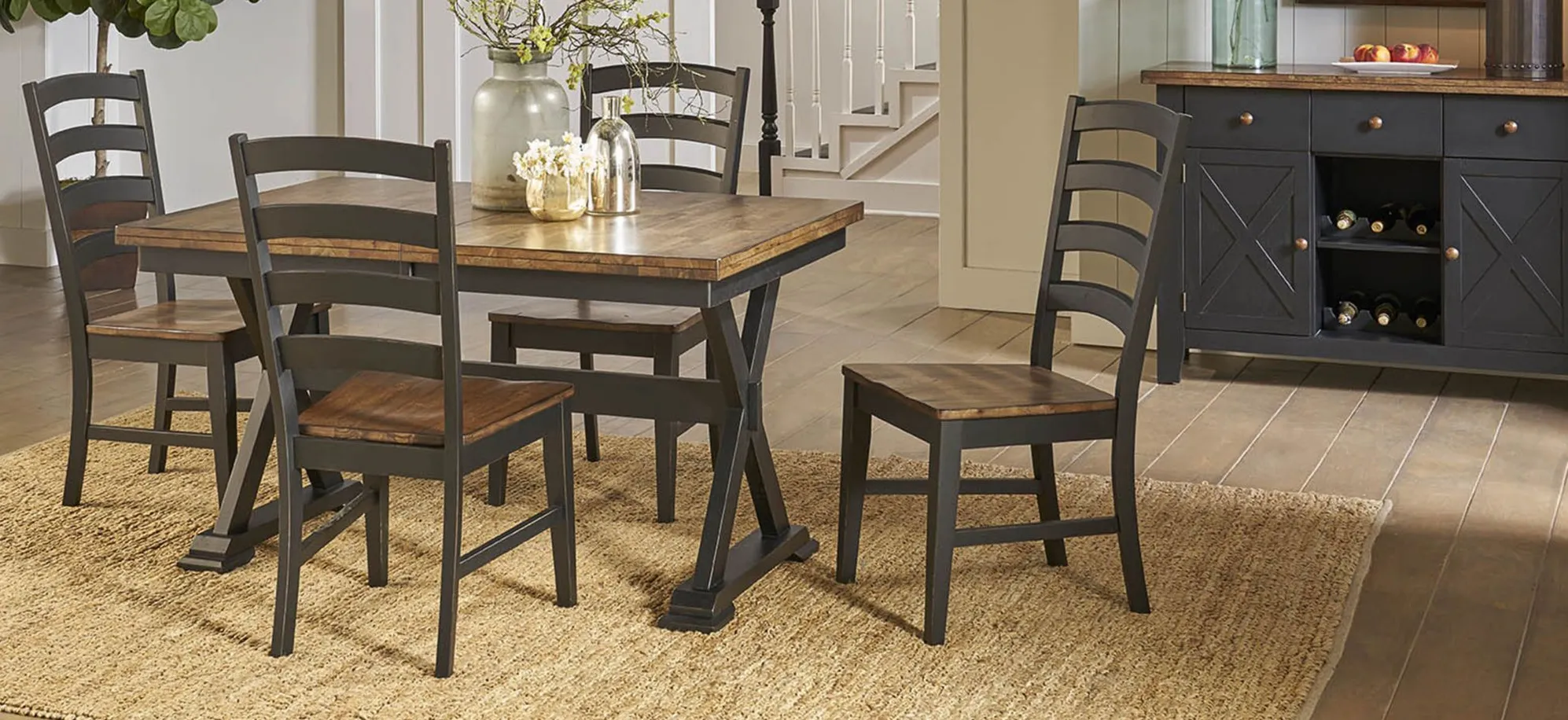 Stone Creek 5-pc. Dining Set in Chickory/Black by A-America