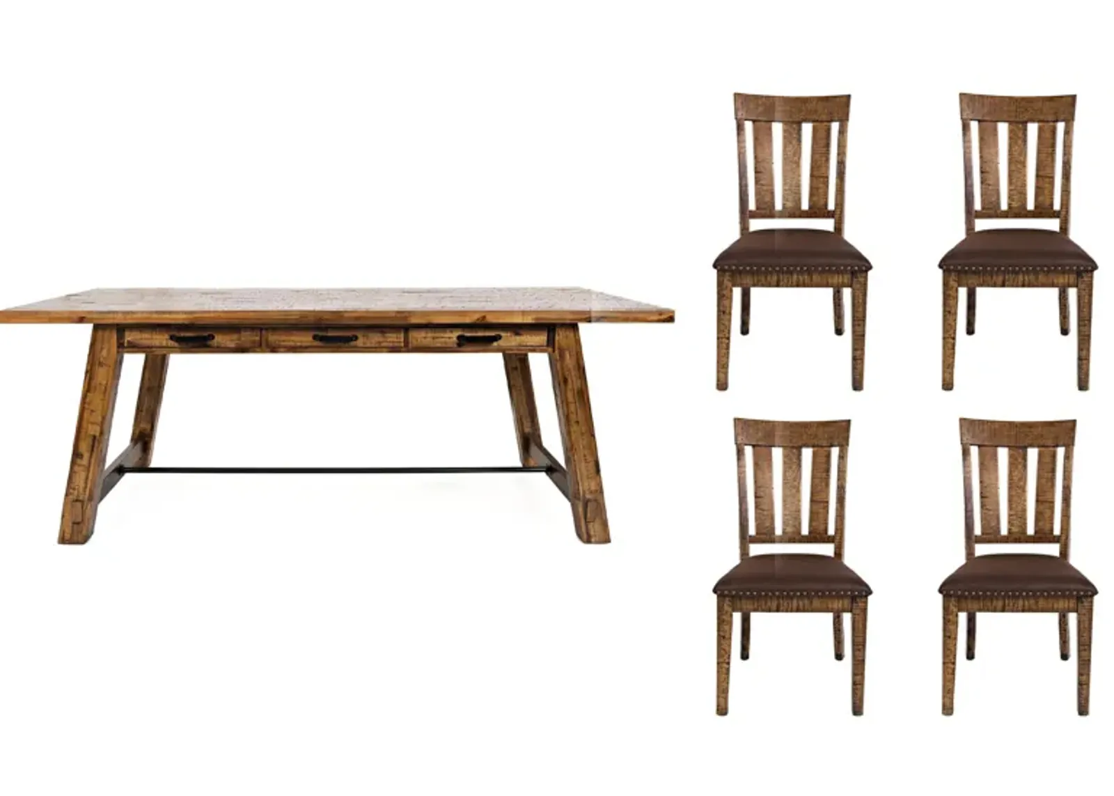 Cannon Valley 5-pc. Trestle Dining Set in Brown / Distressed Natural by Jofran