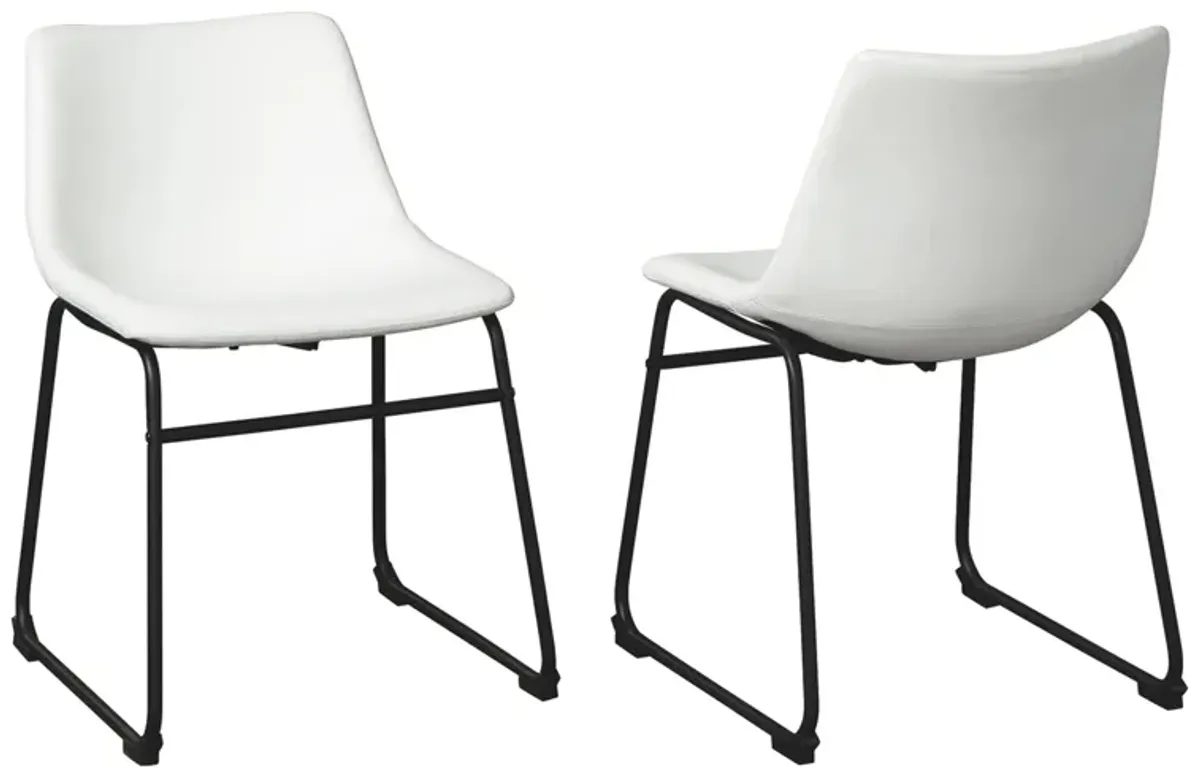 Brigham Dining Chair - Set of 2 in White by Ashley Furniture