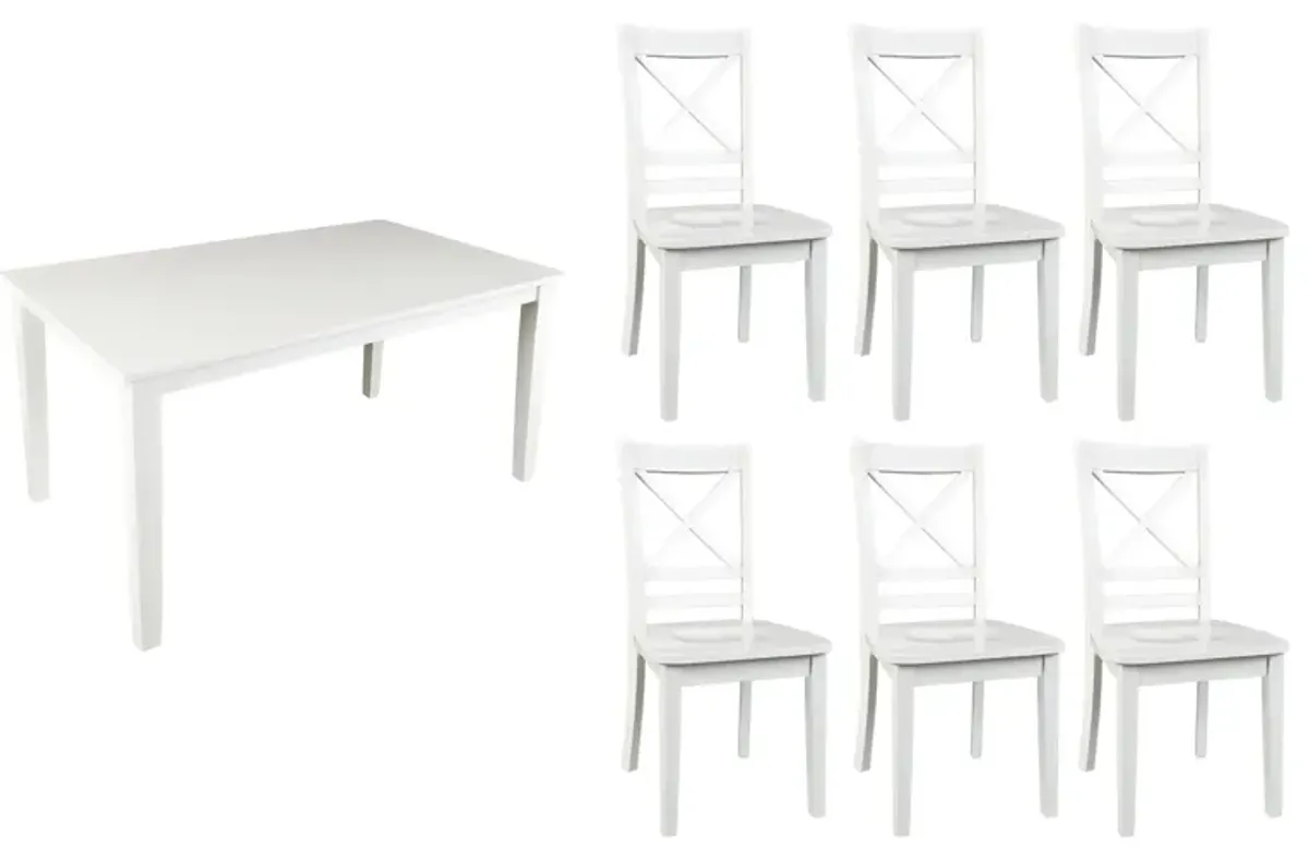 Simplicity 7-pc. Dining Set in Paperwhite by Jofran