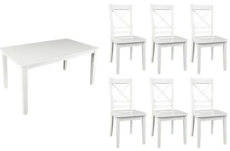 Simplicity 7-pc. Dining Set in Paperwhite by Jofran