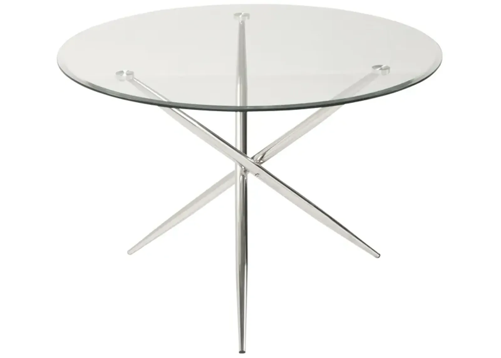 Nico Glass Dining Table in Glass / Chrome by Chintaly Imports