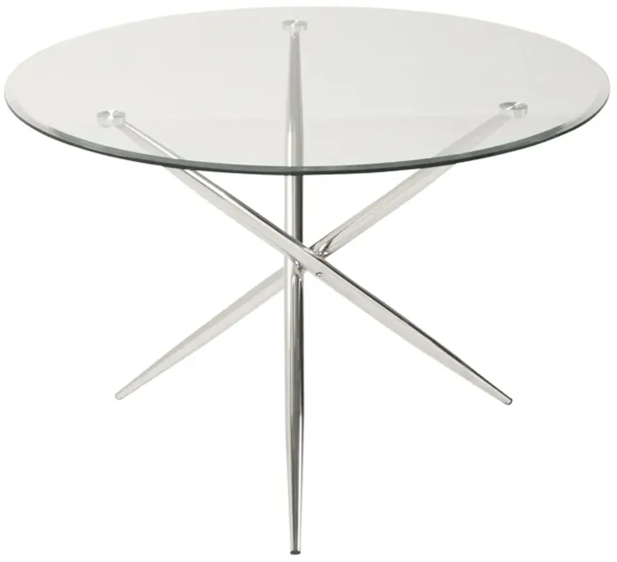 Nico Glass Dining Table in Glass / Chrome by Chintaly Imports