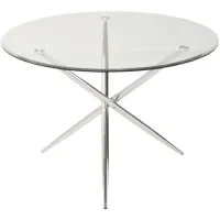 Nico Glass Dining Table in Glass / Chrome by Chintaly Imports