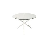Nico Glass Dining Table in Glass / Chrome by Chintaly Imports