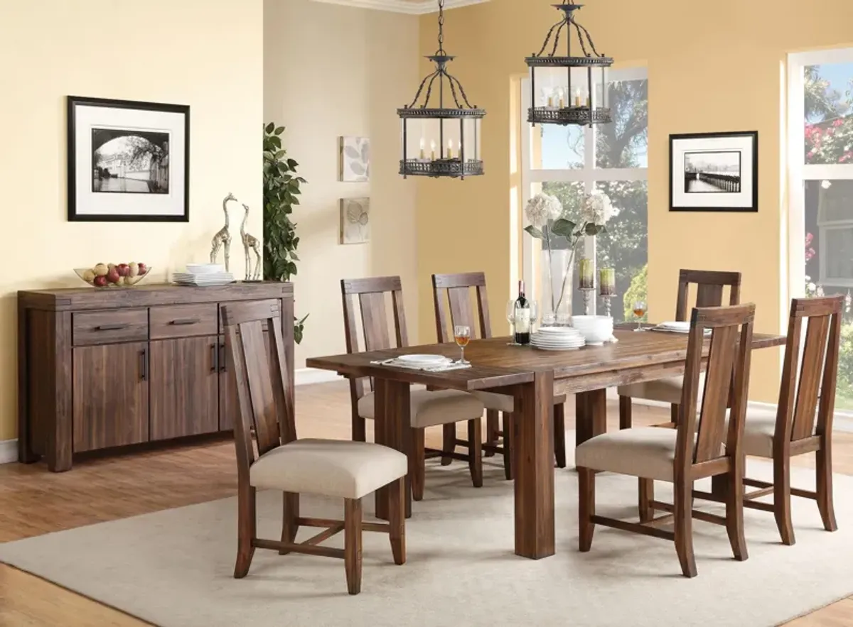 Middlefield 7-pc. Dining Set w/ Upholstered Chairs in Brick Brown by Bellanest