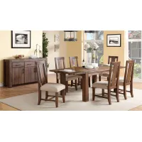 Middlefield 7-pc. Dining Set w/ Upholstered Chairs in Brick Brown by Bellanest