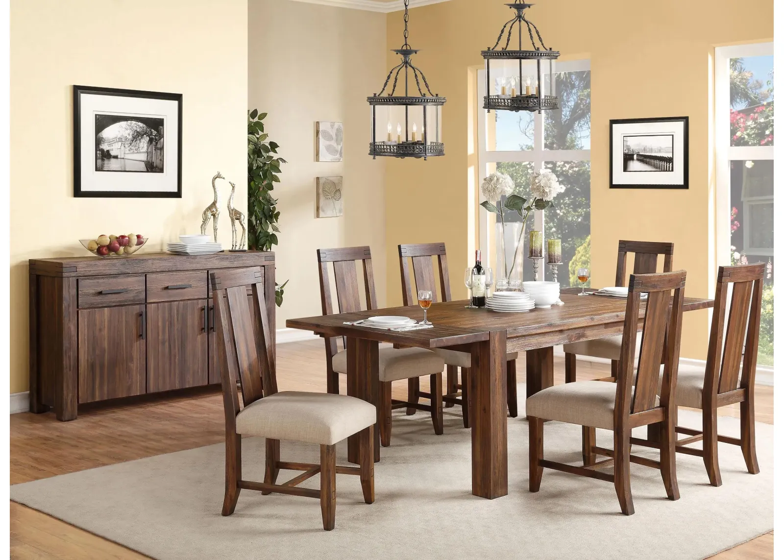 Middlefield 7-pc. Dining Set w/ Upholstered Chairs