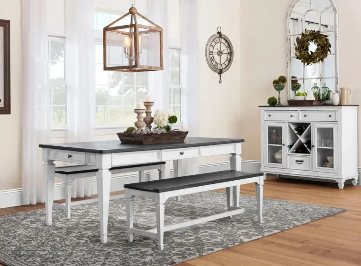 Shelby 3-pc. Dining Set w/Benches in White / Gray by Liberty Furniture