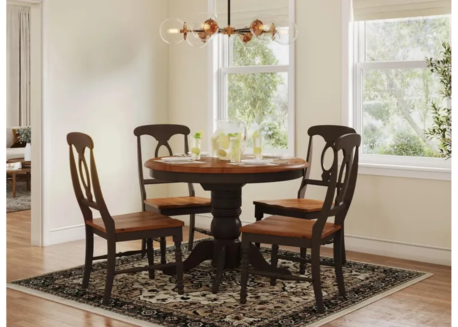 Kenton 5-pc. Dining Set in Ebony/Dark Walnut by Bellanest