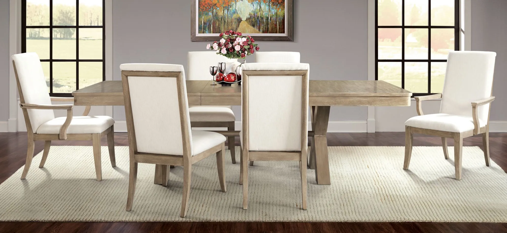 Torrin 7-pc. Dining Set w/ Upholstered Chairs in Natural by Riverside Furniture