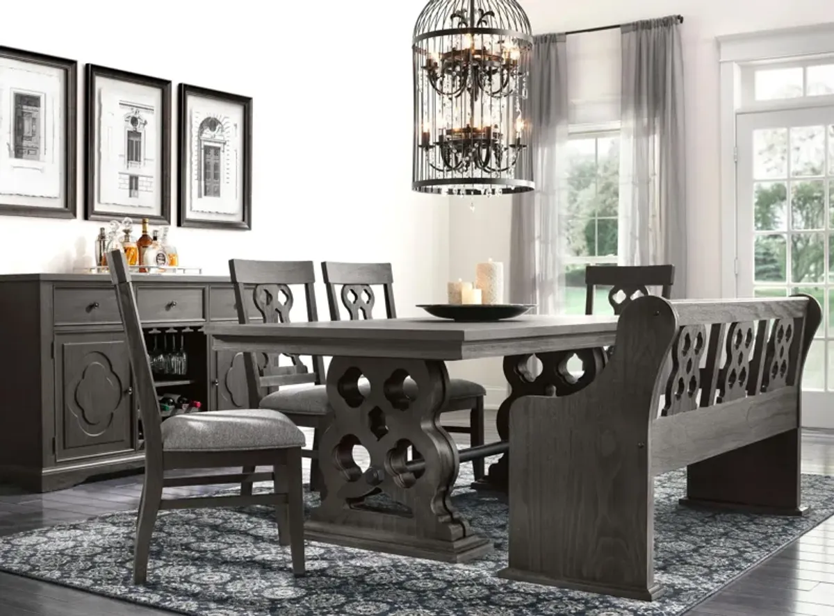 Belmore 6-pc. Dining Set W/Bench in Gray / Espresso by Homelegance