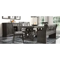 Belmore 6-pc. Dining Set w/Bench in Gray / Espresso by Homelegance