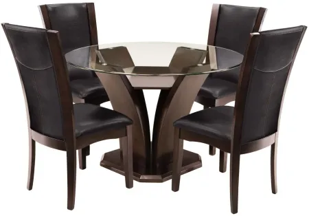 Venice 5-pc 48" Glass Dining Set in Espresso by Homelegance