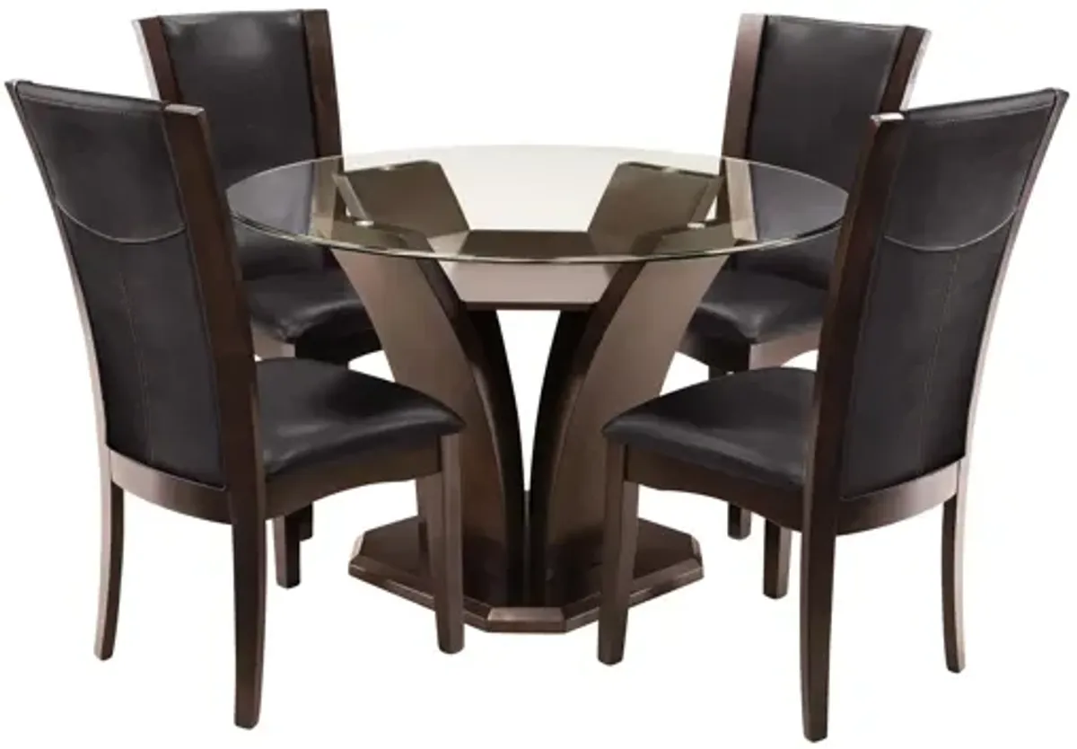 Venice 5-pc 48" Glass Dining Set