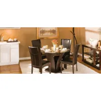 Venice 5-pc. 48" Glass Dining Set in Espresso by Homelegance