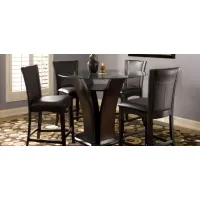 Venice 5-pc. 48" Glass Counter-Height Dining Set in Espresso by Homelegance