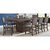 Chesney 9-pc. Dining Table Set in FALCON BROWN by A-America