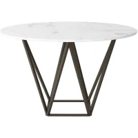 Tintern Dining Table in White, Antique Brass by Zuo Modern