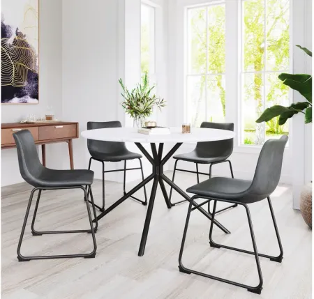 Amiens Dining Table in White, Black by Zuo Modern