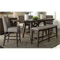 Double Bridge 6-pc. Counter Height Dining Set in Dark Brown by Liberty Furniture