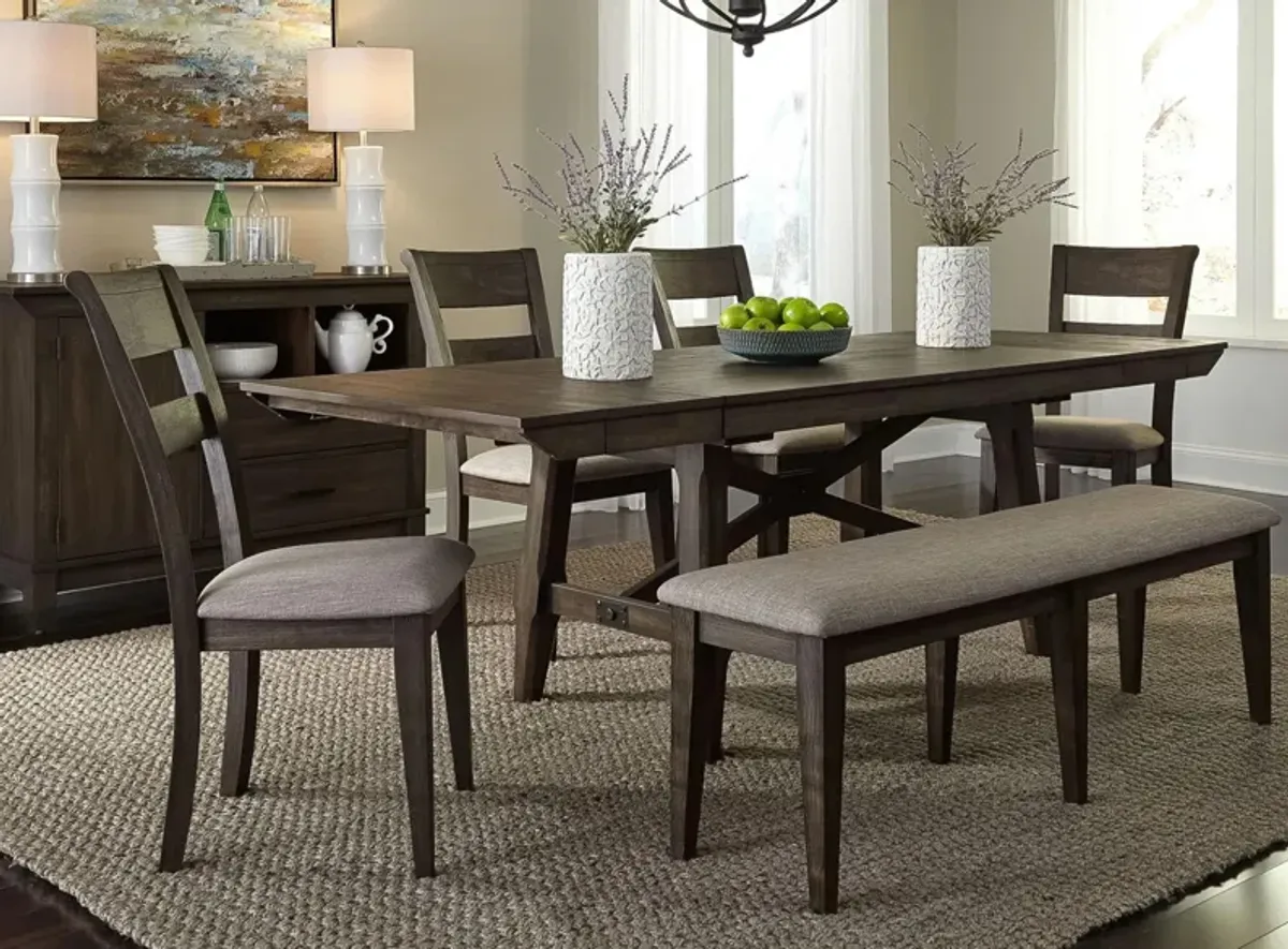 Double Bridge 6-pc. Dining Set in Dark Brown by Liberty Furniture