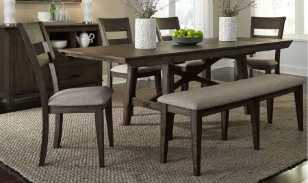 Double Bridge 6-pc. Dining Set in Dark Brown by Liberty Furniture