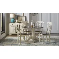 British Isles 5-pc. Napoleon Drop-Leaf Dining Set in Chalk-Cocoa Bean by A-America