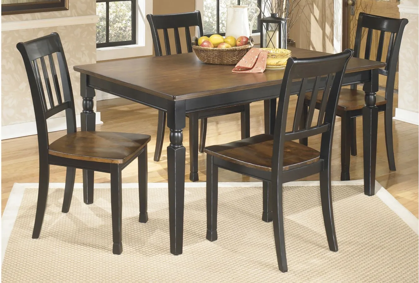 Owingsville 5-pc Dining Set in Black/Brown by Ashley Furniture