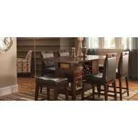 Danfield 7-pc. Counter-Height Dining Set in Dark Brown by Bellanest