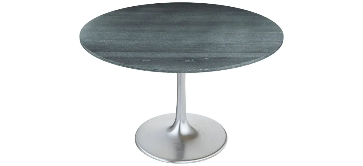 Metropolis Dining Table in Black, Silver by Zuo Modern