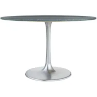 Metropolis Dining Table in Black, Silver by Zuo Modern