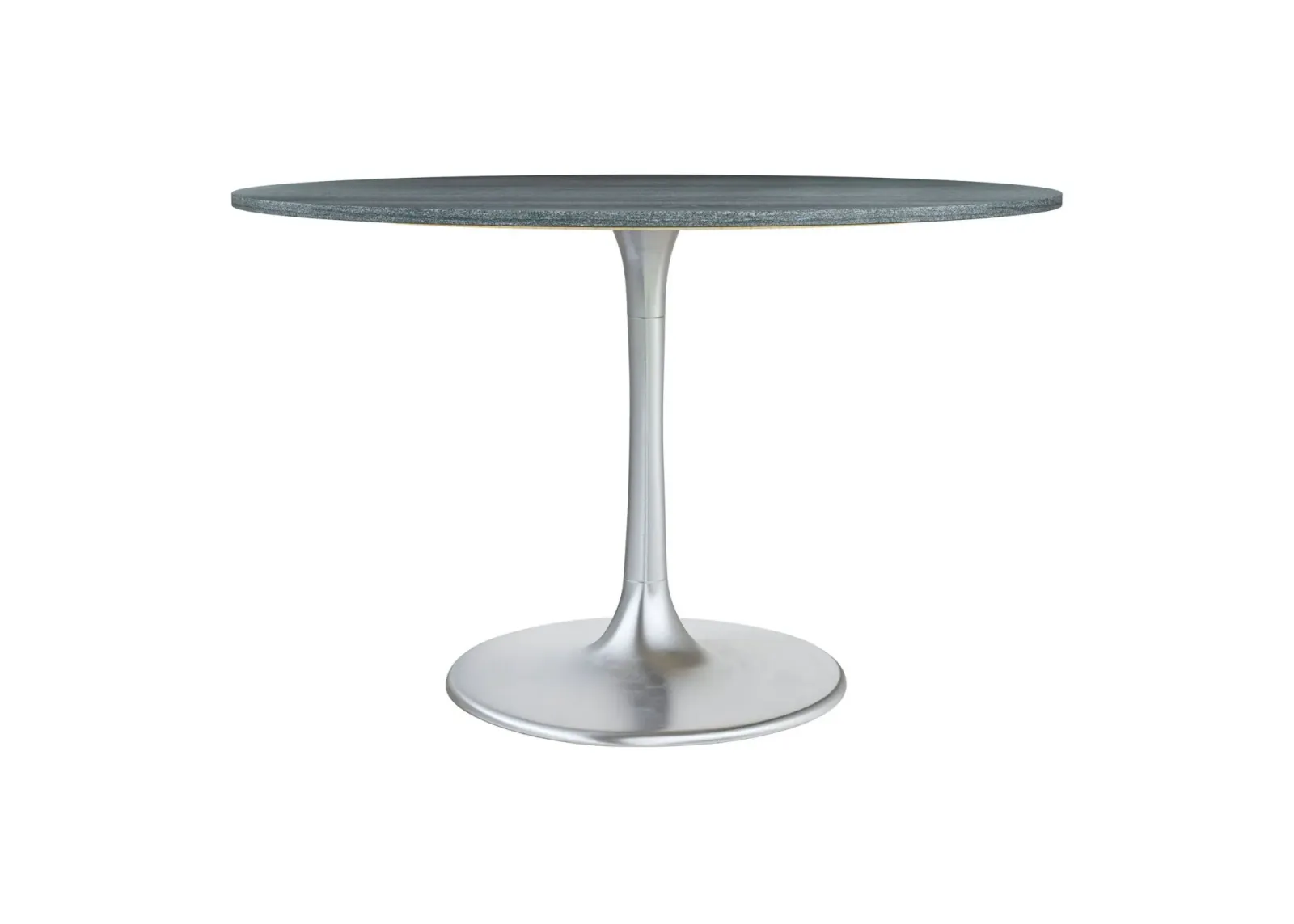 Metropolis Dining Table in Black, Silver by Zuo Modern